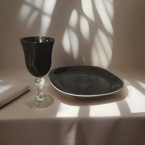 Gothic black amethyst goblets – set of 4 or 8